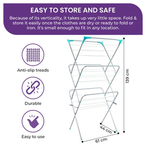 Highlands 3 Tier Clothes Airer - CLEANING CLOTHES AIRER - Beattys of Loughrea