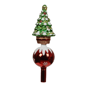 Glass Tree Topper 'Tree and Bauble' - XMAS HANGING DECOS - Beattys of Loughrea