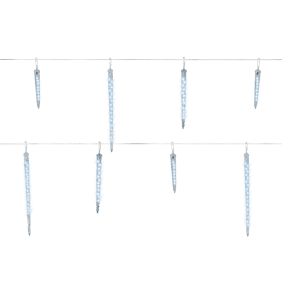 Set of 6 Christmas Icicle Lights - White LEDs - XMAS LIGHTS LED - Beattys of Loughrea