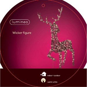 124cm Micro LED Wicker Reindeer with 360 Warm White Lights - XMAS LIGHTED OUTDOOR DECOS - Beattys of Loughrea