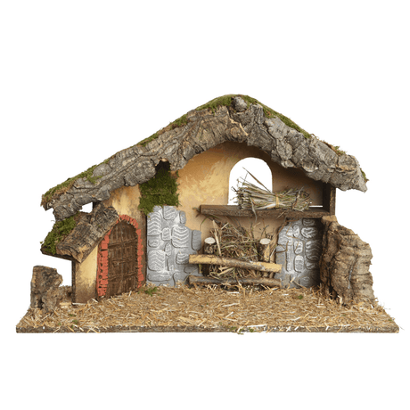 Nativity Stable Natural L.50cm x W.23cm x H.31cm - XMAS CRIBS - Beattys of Loughrea