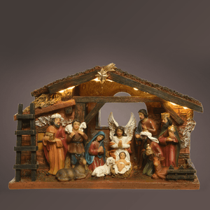 Nativity Set Polyresin L.24.3cm x W.7.7cm x H.15cm - XMAS CRIBS - Beattys of Loughrea