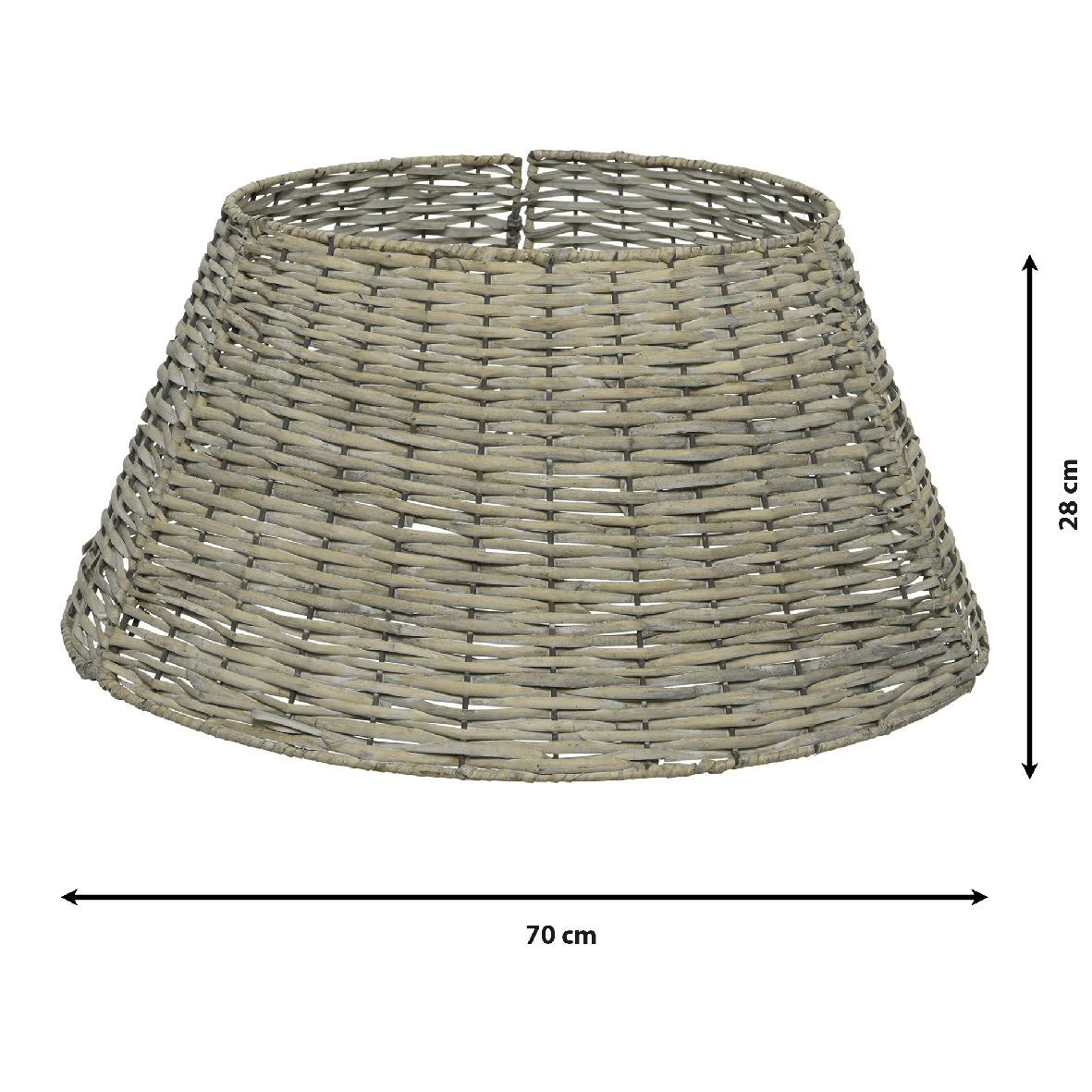 Everlands Collapsible Grey Willow Christmas Tree Skirt 70cm - XMAS TREE STANDS / BAGS / SKIRTS - Beattys of Loughrea