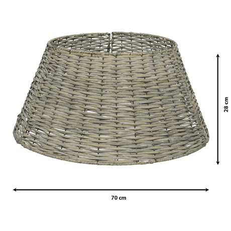 Everlands Collapsible Grey Willow Christmas Tree Skirt 70cm - XMAS TREE STANDS / BAGS / SKIRTS - Beattys of Loughrea