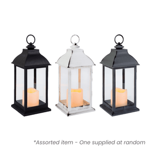 LED Lantern 30cm Assorted - One Supplied* - XMAS ROOM DECORATION LARGE AND LIGHT UP - Beattys of Loughrea