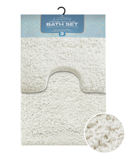 Gaveno Cavailia Ultimate Zero Twist 2pc Bath Set Cream - BATH MATS/SETS - Beattys of Loughrea