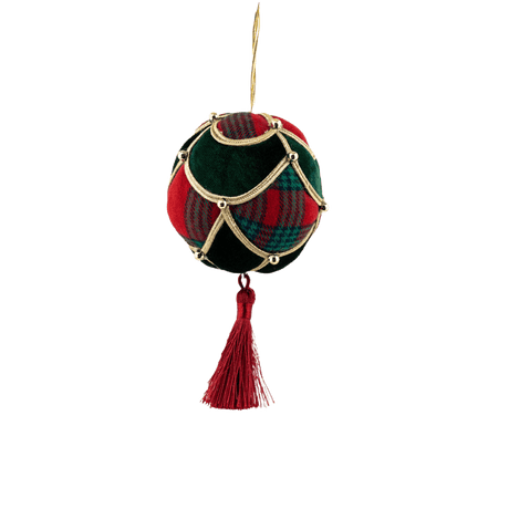 Green Velvet Hanging Christmas Ball 8 x 16cm - XMAS SOFT DECOS - Beattys of Loughrea
