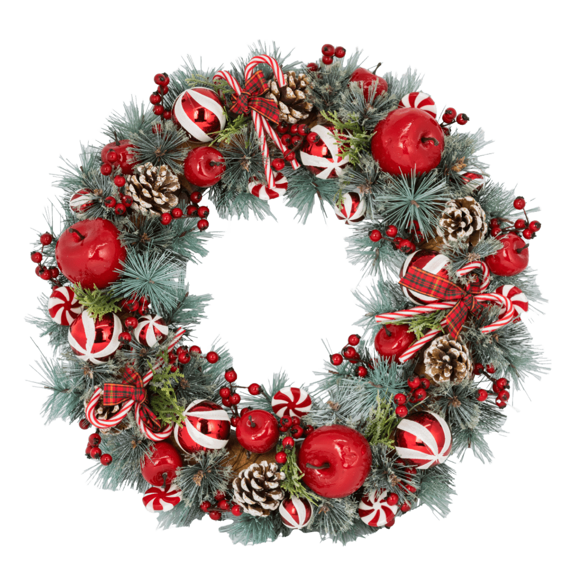 Extra Large Candy Cane Wreath 52 x 52 x 10cm - XMAS WREATHS - Beattys of Loughrea