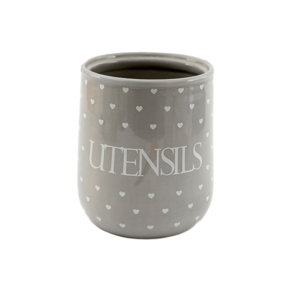 Grey Hearts Utensil Holder - S/STEEL KITCHENWARE - Beattys of Loughrea