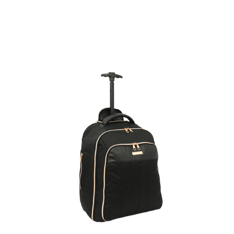 BordLite Cabin-sized Rucksack on Wheels Black & Rose Gold - Beattys of Loughrea | www.beattys.ie