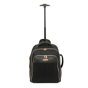 BordLite Cabin-sized Rucksack on Wheels Black & Rose Gold - HANDBAGS, MANBAGS & LUGGAGE - Beattys of Loughrea