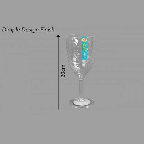 Bello Plastic Wine Goblet 400ml Dimple Range - BBQ FUEL BBQ TOOLS, ACCESSORIES , TENT PEGS - Beattys of Loughrea