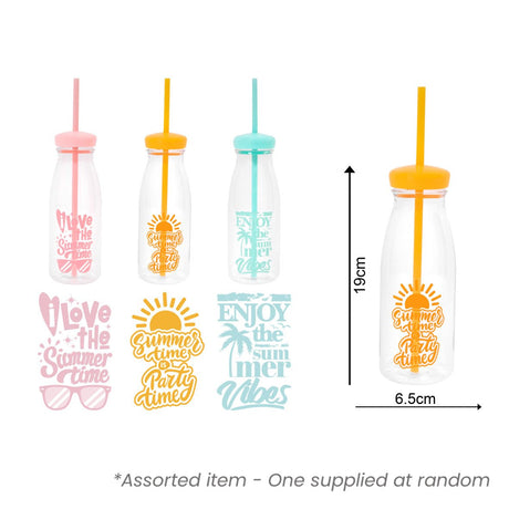 Bello Bottle With Straw 525ml Assorted - One Supplied* - DRINKING GLASSES - Beattys of Loughrea