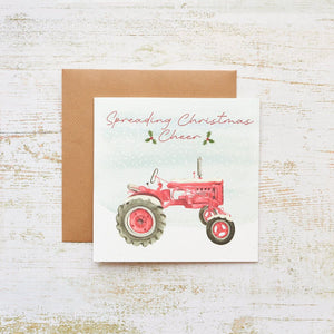 R13 XMAS FARM SPREADING CHEER CARD W/ TRACTOR 4XS0420
