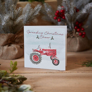 R13 XMAS FARM SPREADING CHEER CARD W/ TRACTOR 4XS0420