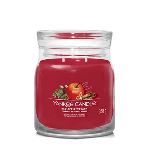 Red Apple Wreath Signature Medium Jar Yankee Candle 368g - CANDLES - Beattys of Loughrea