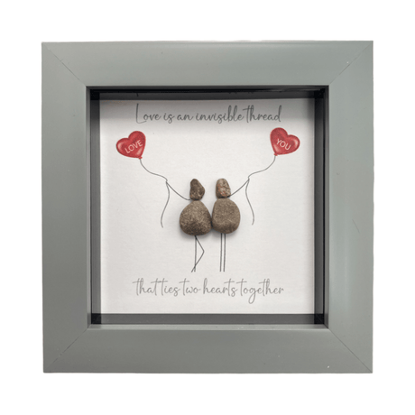 Mini Pebble Art Love is an Invisible Thread - Grey - PICTURES, PAINTINGS - Beattys of Loughrea