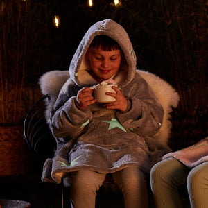 Silentnight Glow In The Dark Oversized Kids Hoodie Denim - CHILDRENS CLOTHES/HATS/SCARF GLOVES - Beattys of Loughrea