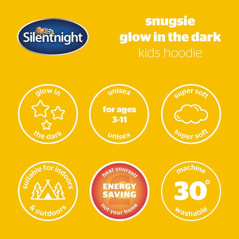 Silentnight Glow In The Dark Oversized Kids Hoodie Blush - CHILDRENS CLOTHES/HATS/SCARF GLOVES - Beattys of Loughrea