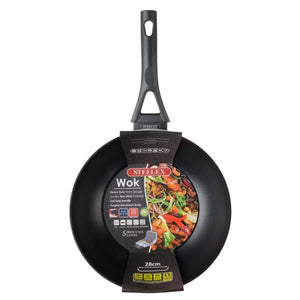 Steelex 28cm Non-Stick Wok w/Induction - FRYPAN/WOK/SKILLET - Beattys of Loughrea