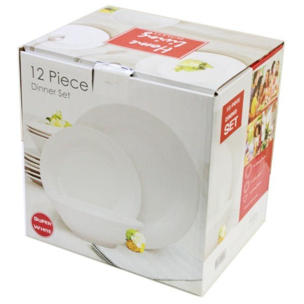 Home Living 12pce White Dinner Set - MUG SETS - Beattys of Loughrea