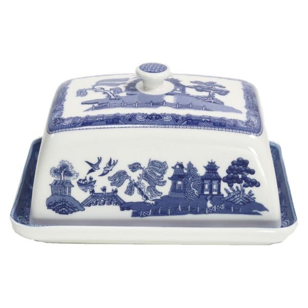 Blue Willow Covered Butter Dish 15.5x10.5cm - GENERAL LOOSE WARE - Beattys of Loughrea