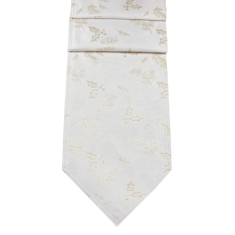 Peggy Wilkins Winter Hedgerow Champagne Christmas Table Runner 190cm - TABLECLOTHS/RUNNERS - Beattys of Loughrea