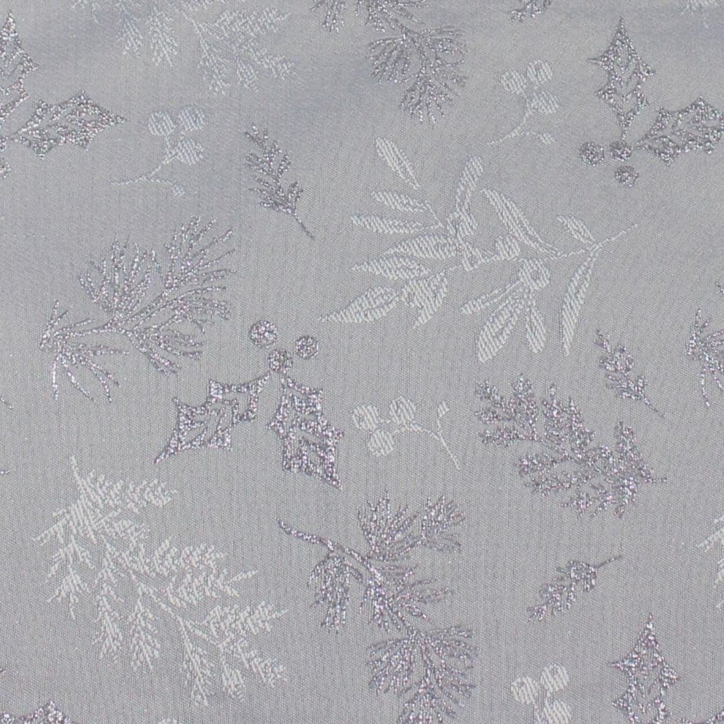 Peggy Wilkins Winter Hedgerow Silver/Pewter Christmas Tablecloth – 67" x 118" (170 x 300 cm) - TABLECLOTHS/RUNNERS - Beattys of Loughrea