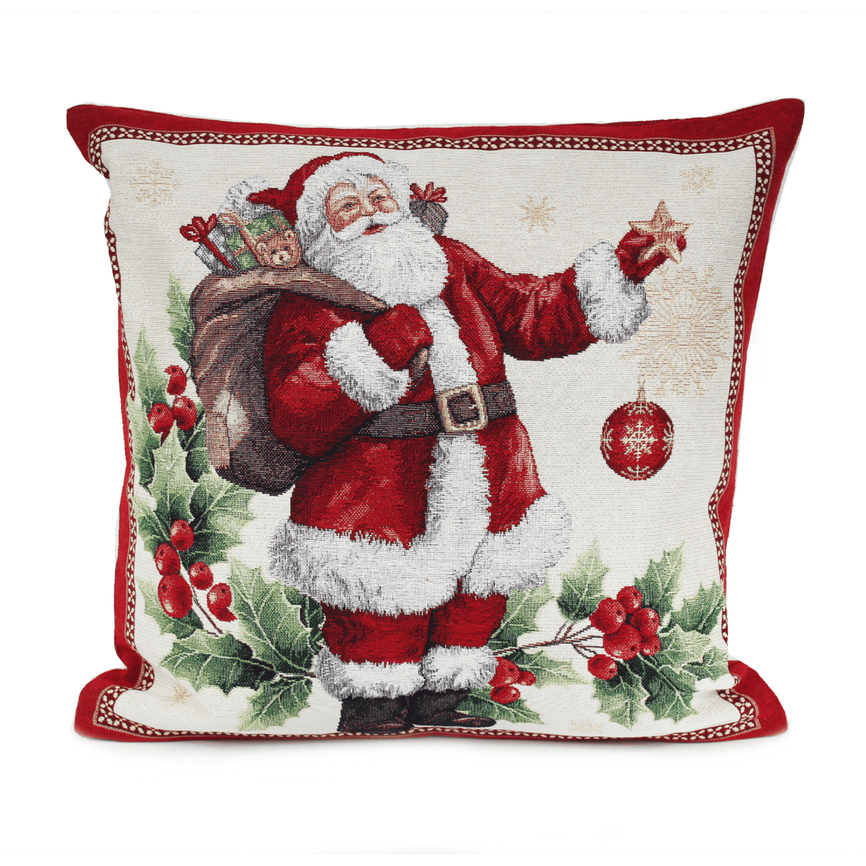 Peggy Wilkins Santa Claus Woven Tapestry Cushion 45x45cm - CUSHIONS/COVERS - Beattys of Loughrea