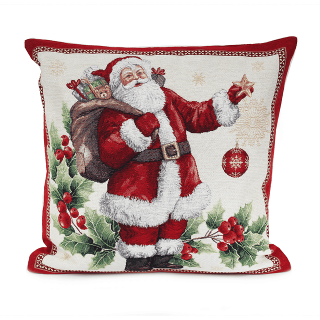 Peggy Wilkins Santa Claus Woven Tapestry Cushion 45x45cm - CUSHIONS/COVERS - Beattys of Loughrea