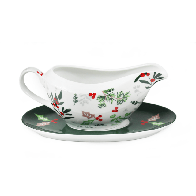 Peggy Wilkins Winter Hedgerow Ceramic Gravy Boat & Saucer Set - GENERAL LOOSE WARE - Beattys of Loughrea