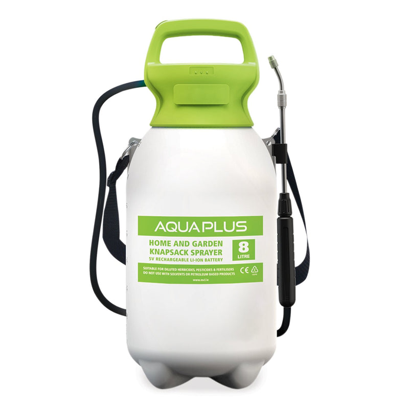 AquaPlus 5v Rechargeable Pressure Sprayer 8Lt with Lithium Battery