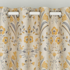 Riley 90" x 90" Lined Eyelet Curtains Buttercup - CURTAINS - READY MADE - Beattys of Loughrea