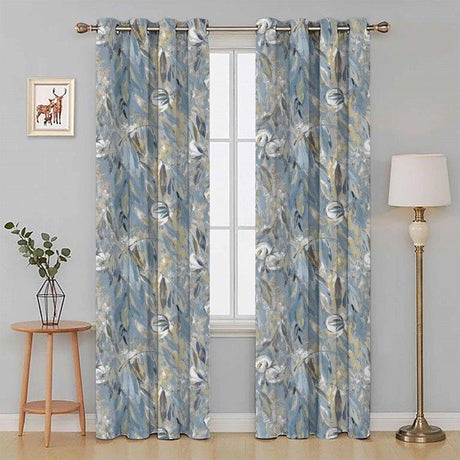 Cottonopolis 90" x 72" Lined Eyelet Curtains Marine - CURTAINS - READY MADE - Beattys of Loughrea