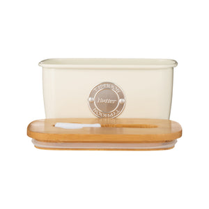 Rayware Living Cream Butter Storage & Spatula Set - GENERAL LOOSE WARE - Beattys of Loughrea