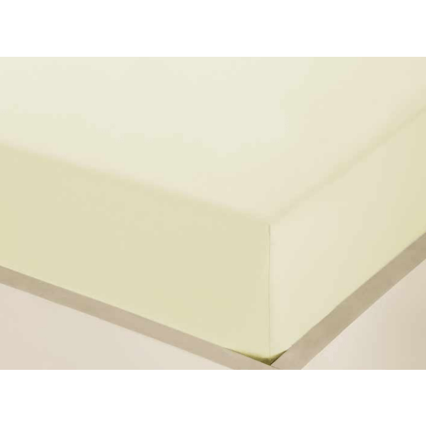 Atlantic Linen 100% Cotton 200 TC Deep Fitted Sheet Double - Ivory - SHEETS/VALANCE/MATTRESS COVER - Beattys of Loughrea