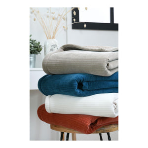 STOF Clayton Ribbed Throw, Natural, 125x150cm