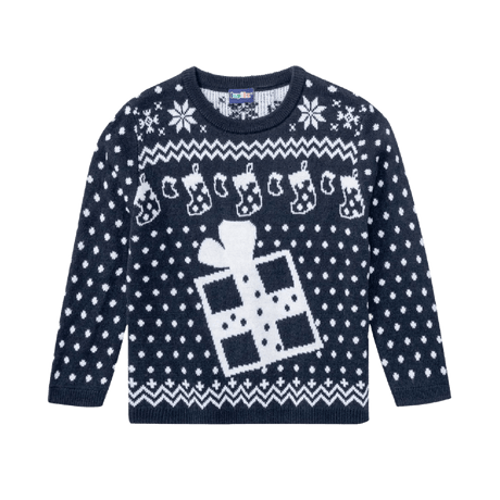 Kids Christmas Jumper Present & Stockings Age 2 - 4 - XMAS CLOTHING Christmas clothing human and pet - Beattys of Loughrea