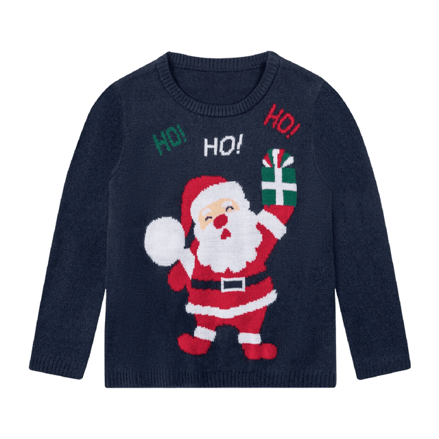 Kids Christmas Jumper Santa Ho Ho Ho Age 4 - 6 - XMAS CLOTHING Christmas clothing human and pet - Beattys of Loughrea
