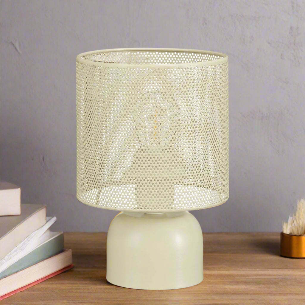 Orleans LED Metal Table Lamp White Battery Operated 20 x 14cm - TABLE/BEDSIDE LAMPS - Beattys of Loughrea