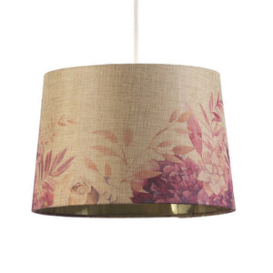 Roses Drum Ceiling Shade with Gold Inner 12" - SHADES - Beattys of Loughrea