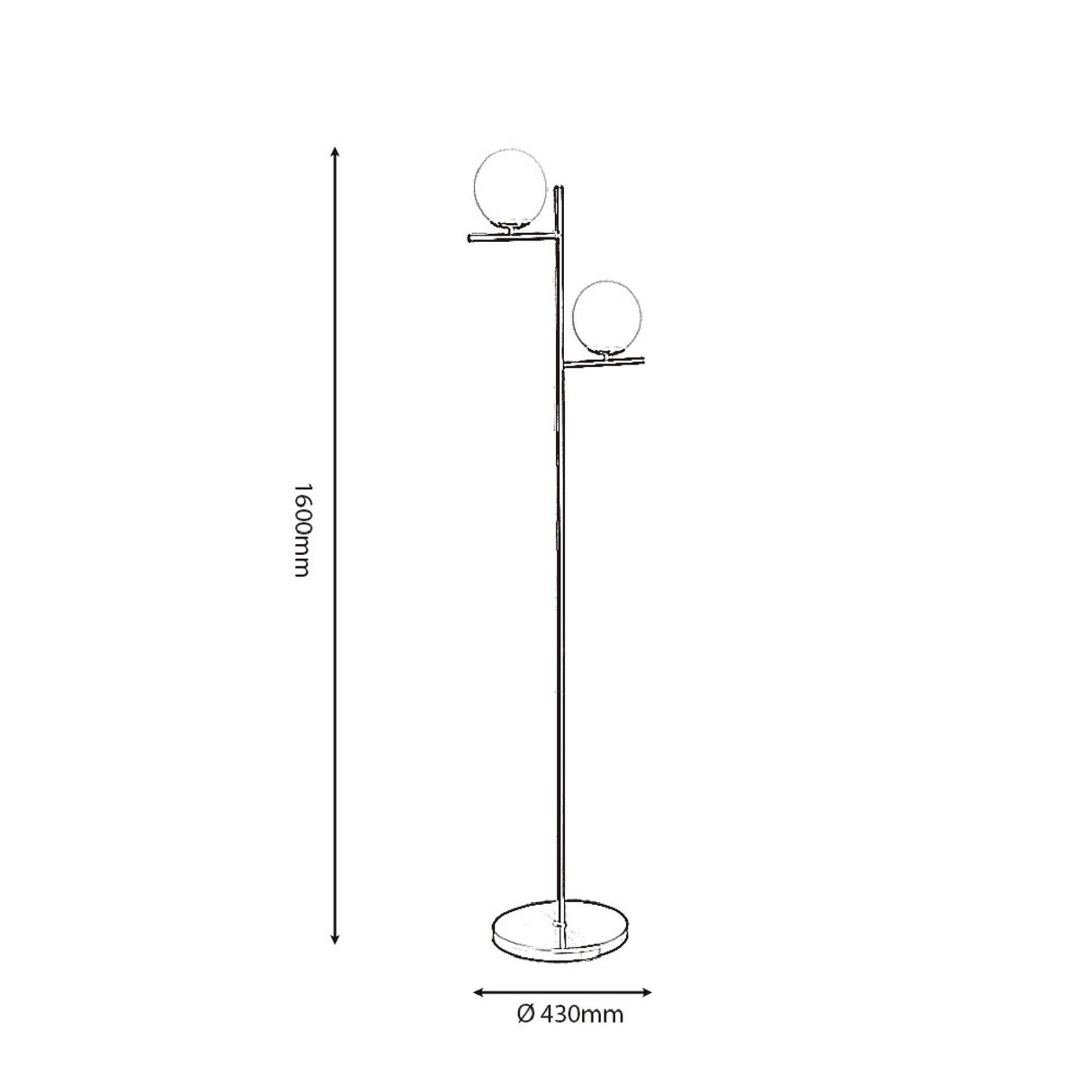 Birtley Polished Brass Floor Lamp - STANDARD/FLOOR LAMPS - Beattys of Loughrea