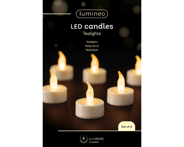Box of 6 Battery Operated LED Tealights - BATTERY LED CANDLES - Beattys of Loughrea