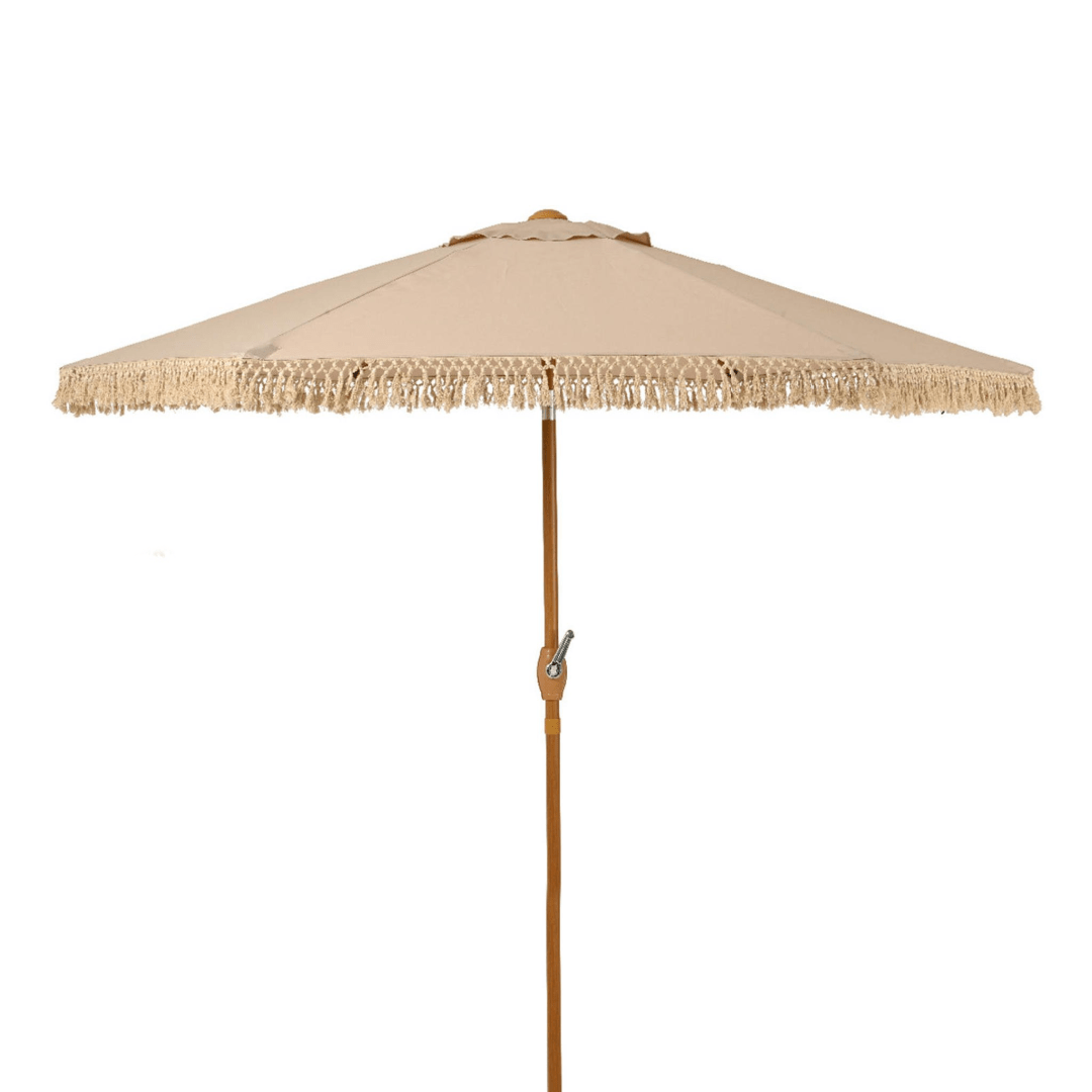 2.2m Crank & Tilt Garden Umbrella Parasol Taupe - PARASOLS - Beattys of Loughrea