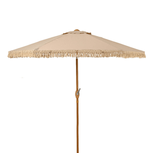 2.2m Crank & Tilt Garden Umbrella Parasol Taupe - PARASOLS - Beattys of Loughrea