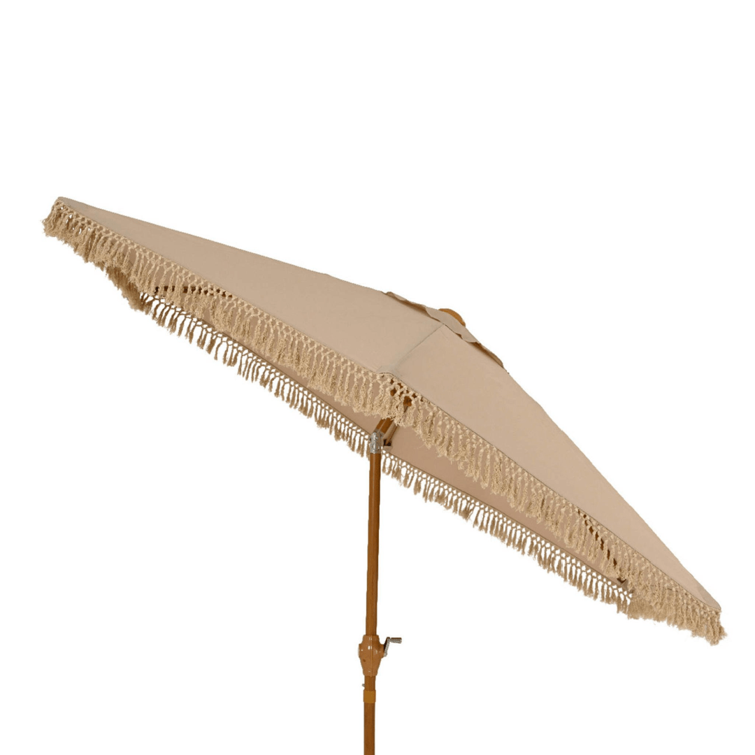2.2m Crank & Tilt Garden Umbrella Parasol Taupe - PARASOLS - Beattys of Loughrea