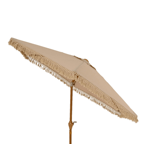 2.2m Crank & Tilt Garden Umbrella Parasol Taupe - PARASOLS - Beattys of Loughrea