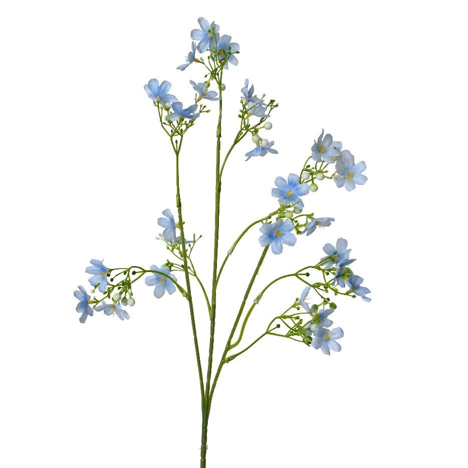 Mini Polyester Flowers on Stem Spray Blue - FLOWERS - PAPER/PLASTIC - Beattys of Loughrea