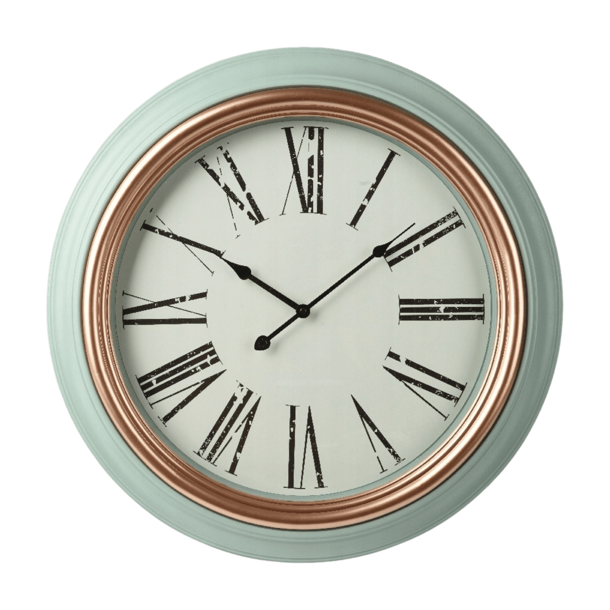 Decoris Large Mint Green Round Wall Clock – 60cm - CLOCKS - Beattys of Loughrea