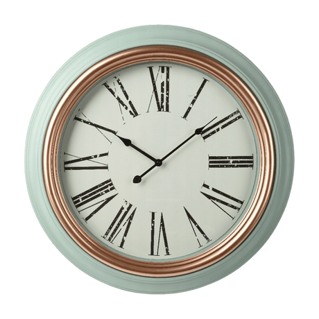 Decoris Large Mint Green Round Wall Clock – 60cm - CLOCKS - Beattys of Loughrea